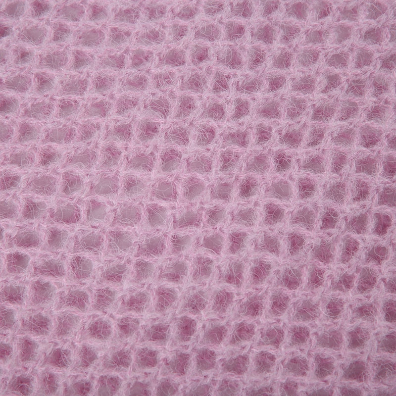 Y2K Sweet Pink Knit Top Crochet - Image 11