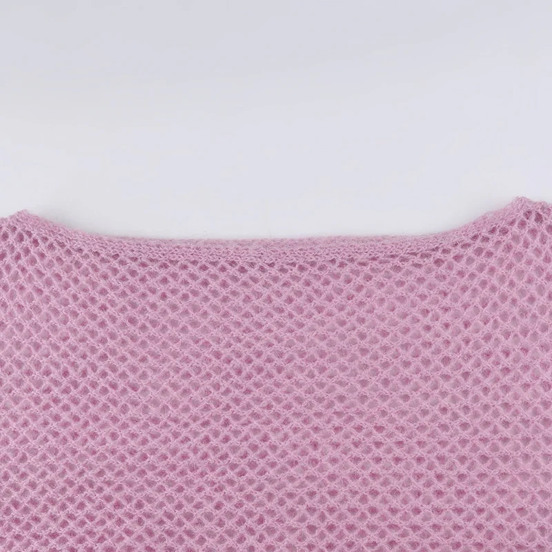 Y2K Sweet Pink Knit Top Crochet - Image 9